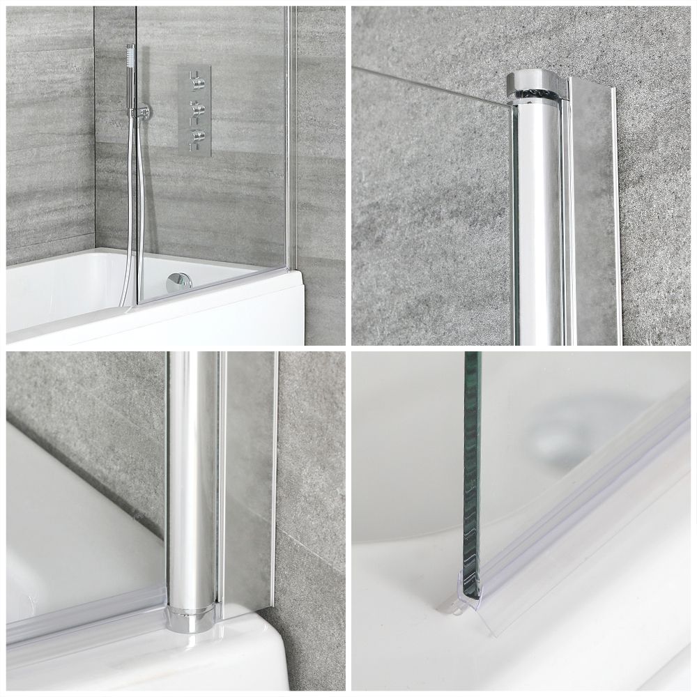 Milano Elswick White 1700mm X 850mm Left Hand Square Bathroom Shower - View #2