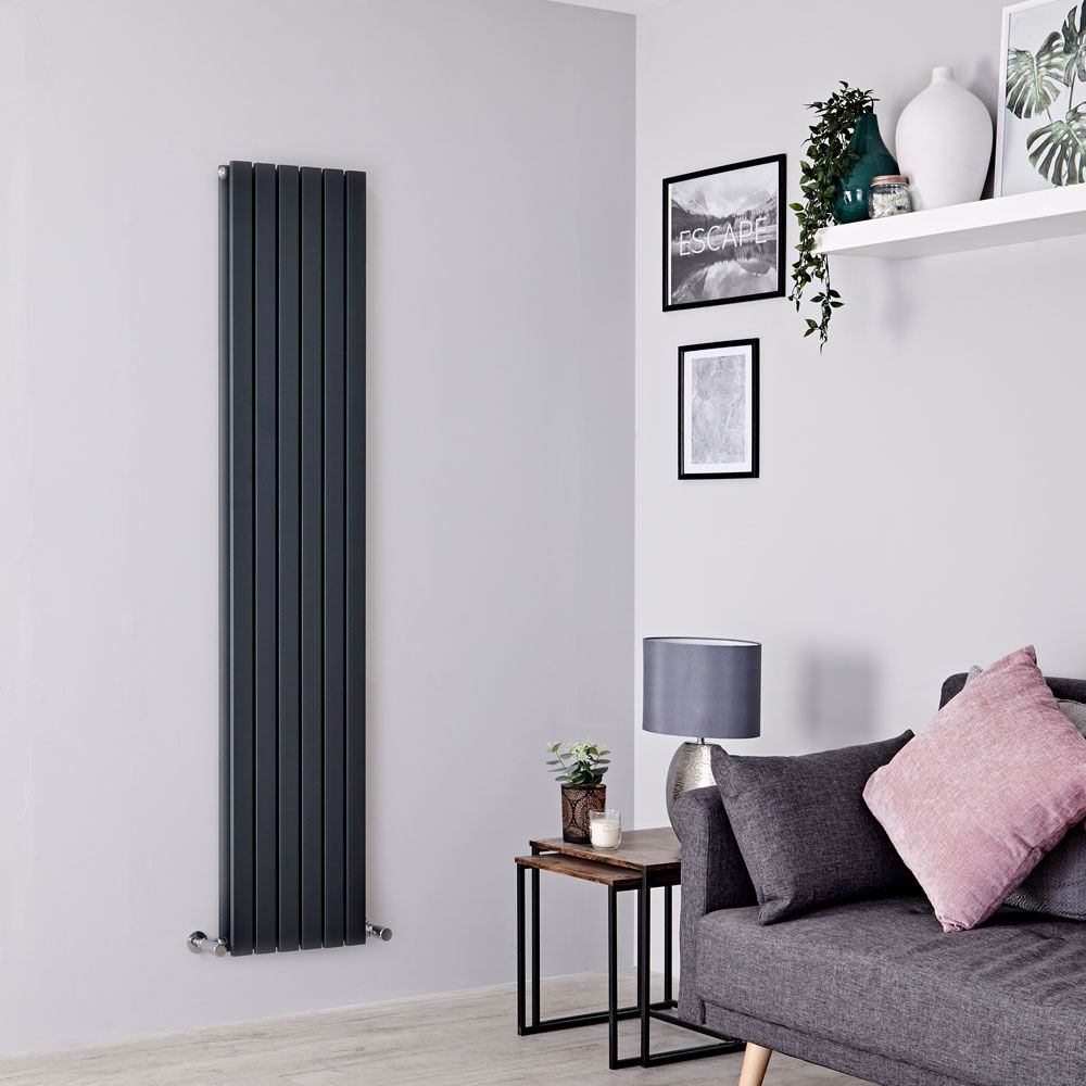 Milano Capri - Anthracite Flat Panel Vertical Designer Radiator - 1780mm x 354mm (Double Panel)