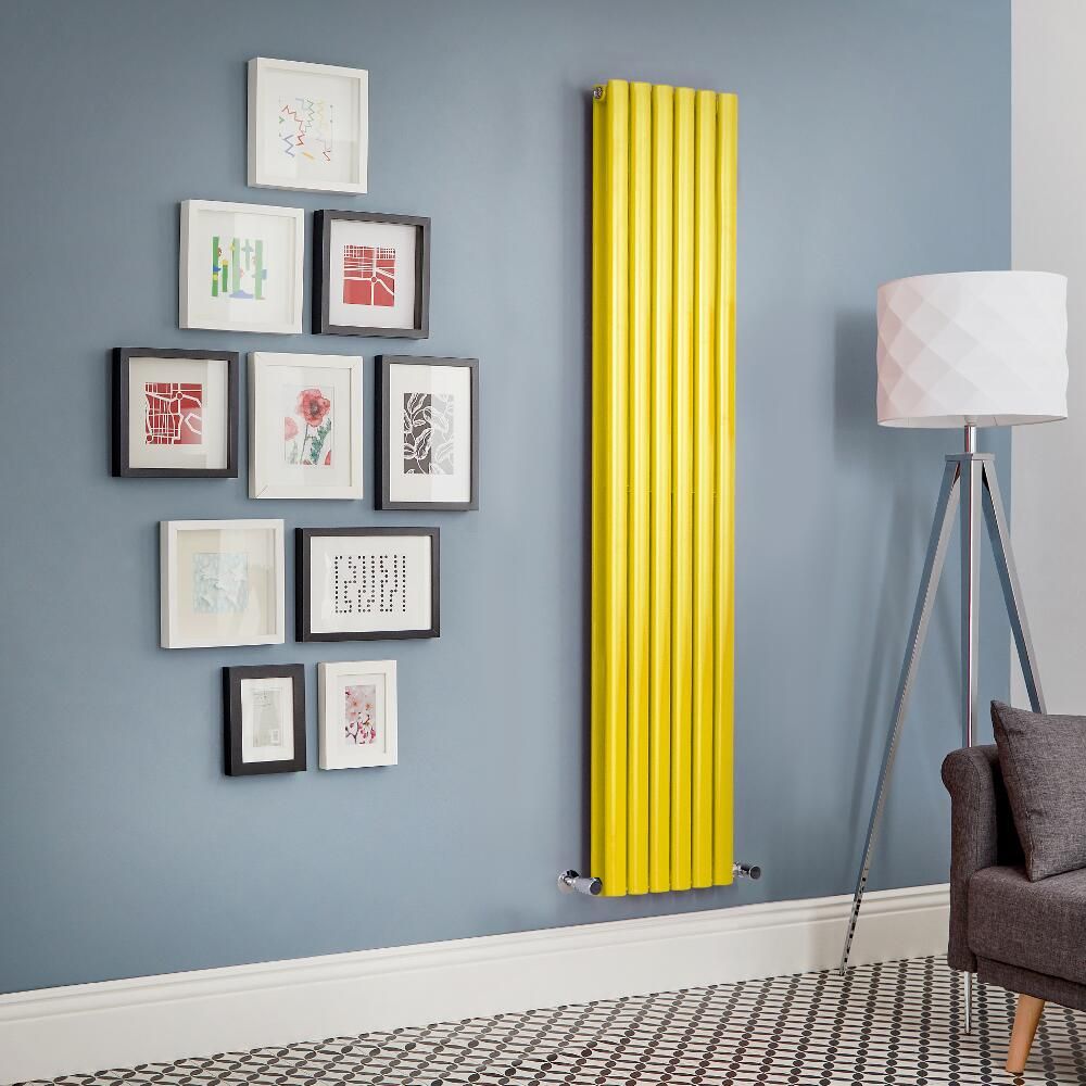 Milano Aruba - Yellow Vertical Designer Radiator (Double Panel) - Choice of Size