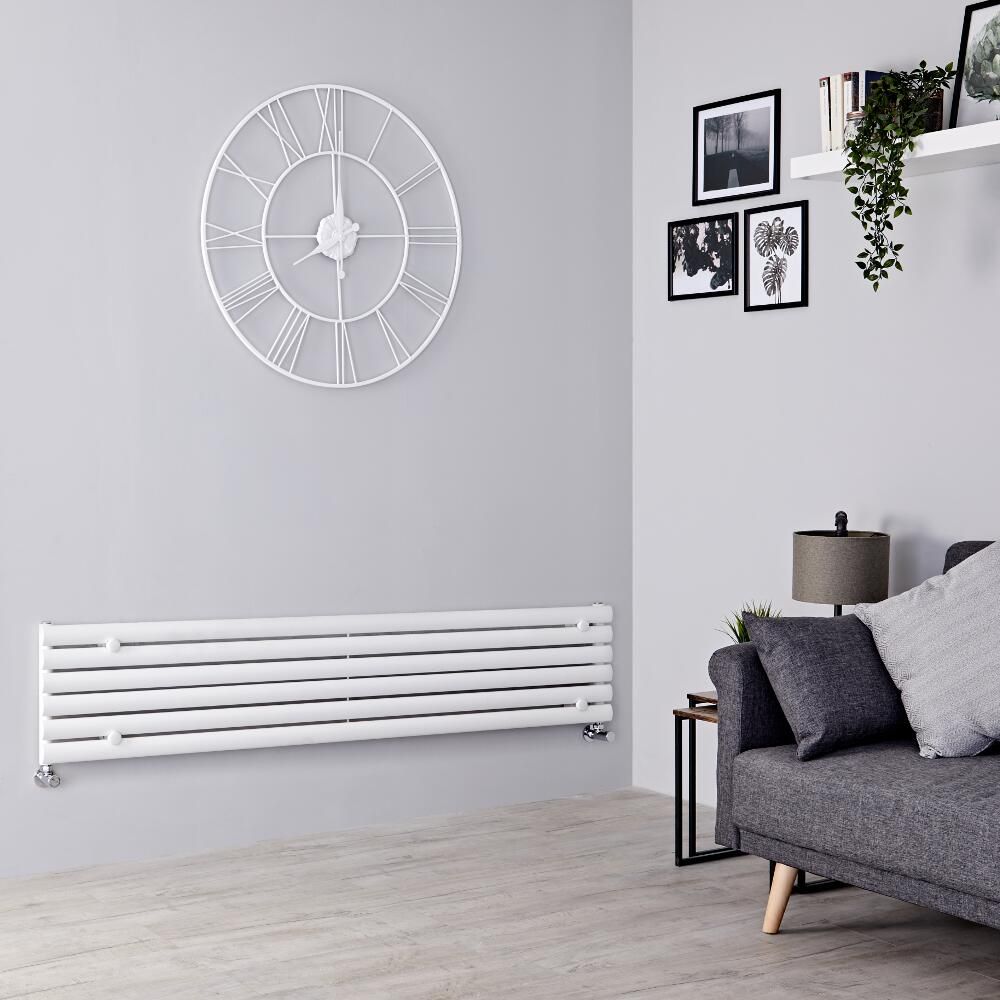 Milano Aruba - White Horizontal Designer Radiator - 354mm x 1780mm (Single Panel)
