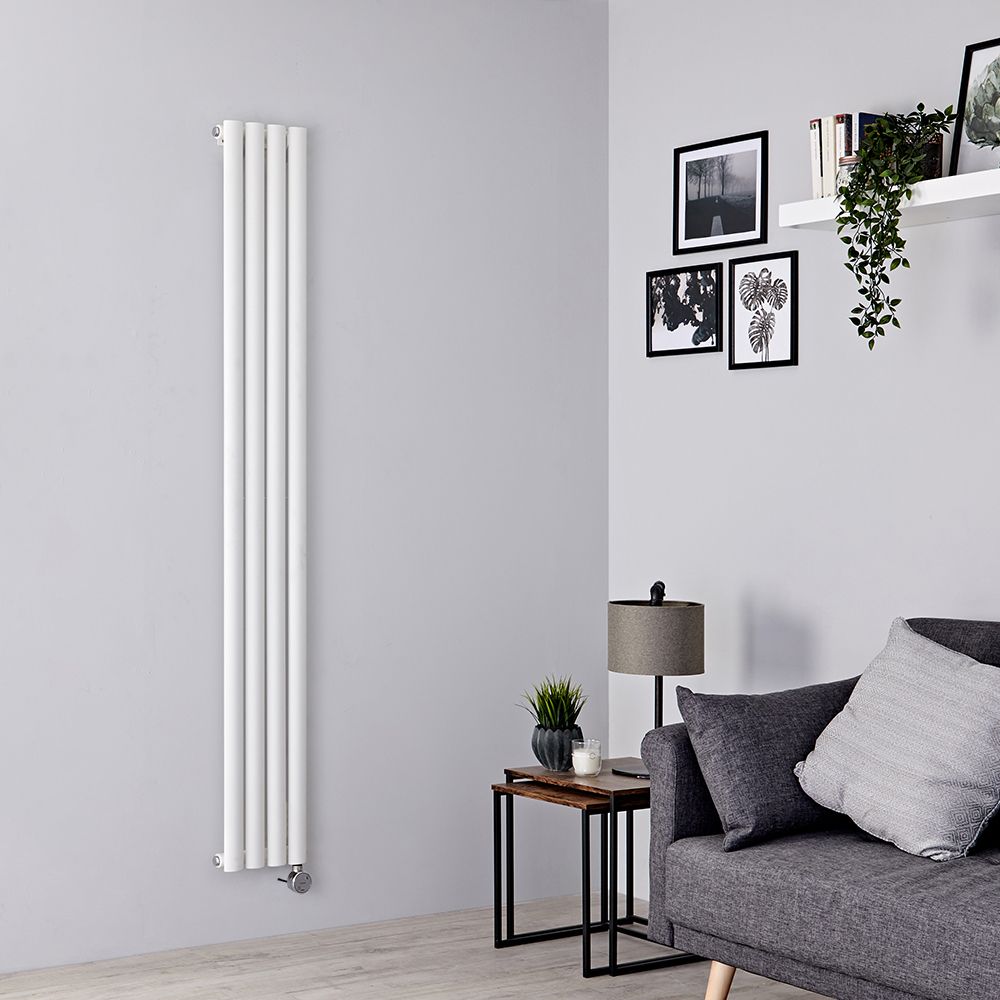 Milano x ECOSO Aruba Slim - Electric White Vertical Designer Radiator - 1780mm x 236mm (Single Panel) - with Wi-FI Thermostatic Heating Element