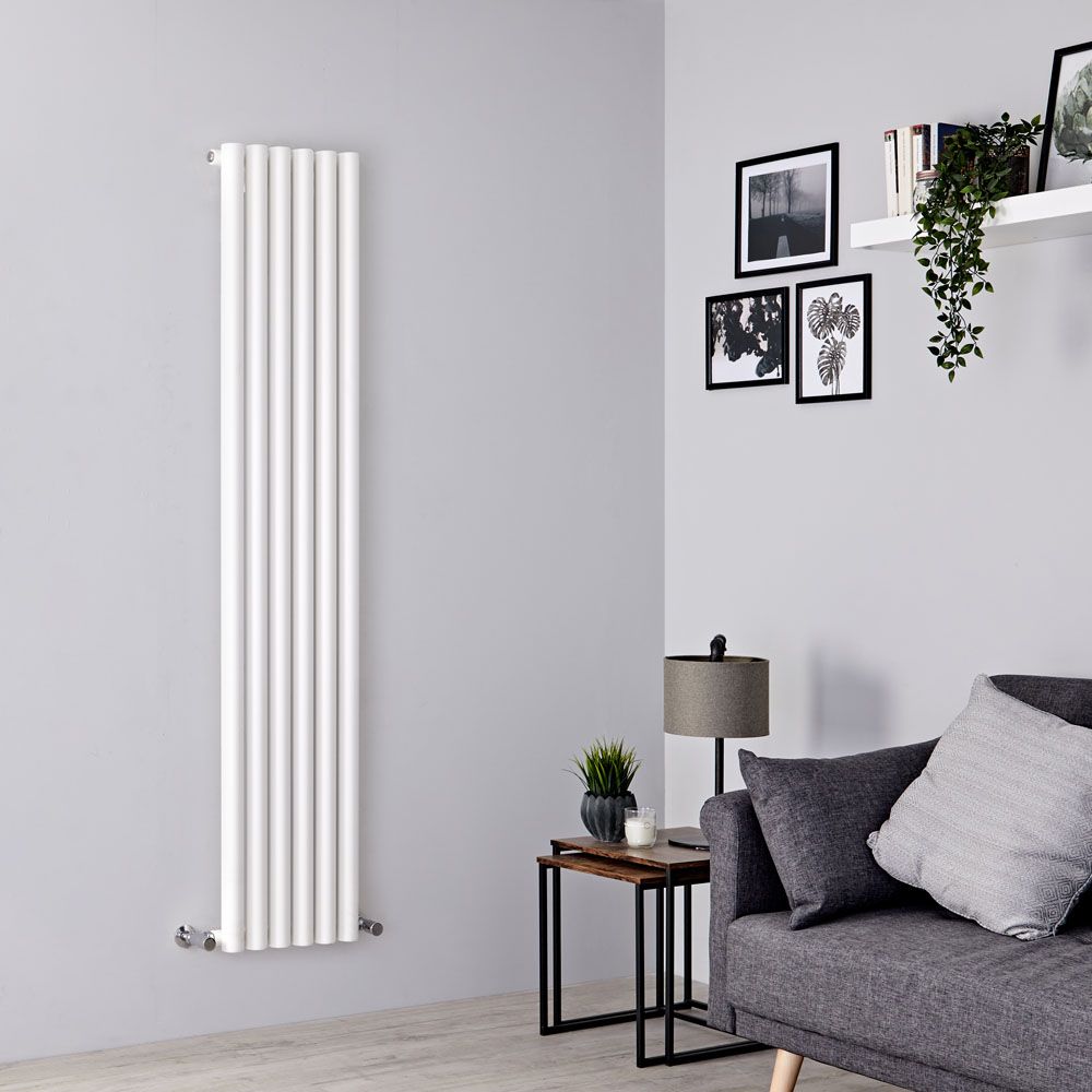 Milano Java - White Vertical Designer Radiator - 1780mm x 354mm (Single Panel)