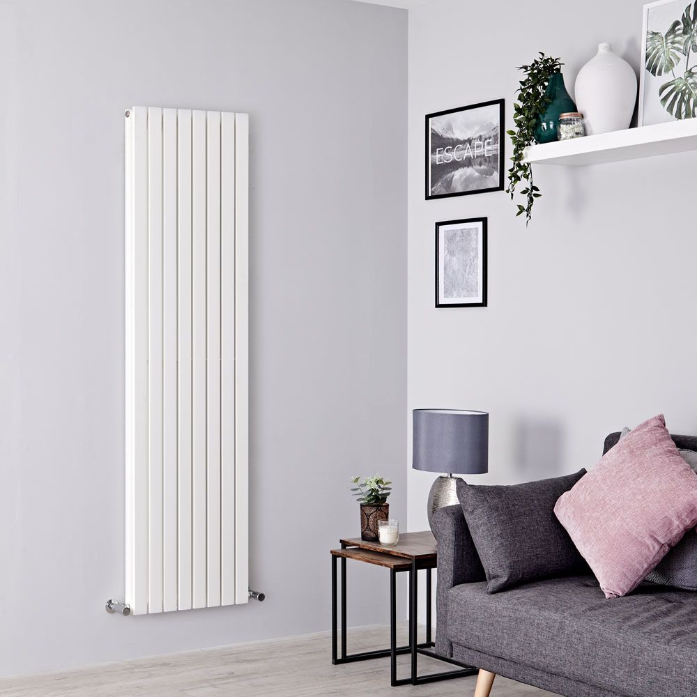 Milano Capri - White Flat Panel Vertical Designer Radiator - 1780mm x 472mm (Double Panel)