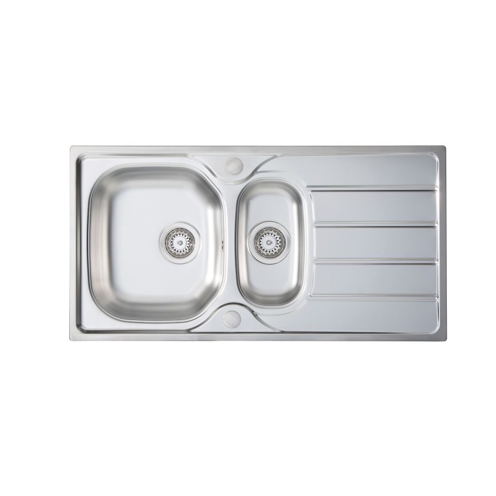 Harlyn Towan - 1.5 Bowl Stainless Steel Kitchen Sink with Reversible Drainer