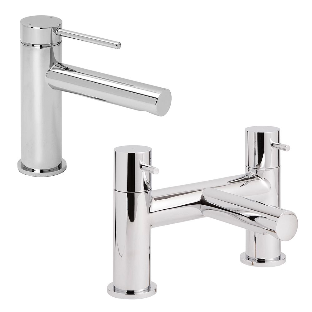 Milano Otto - Modern Basin Mixer and Bath Filler Mixer Tap Set - Choice ...