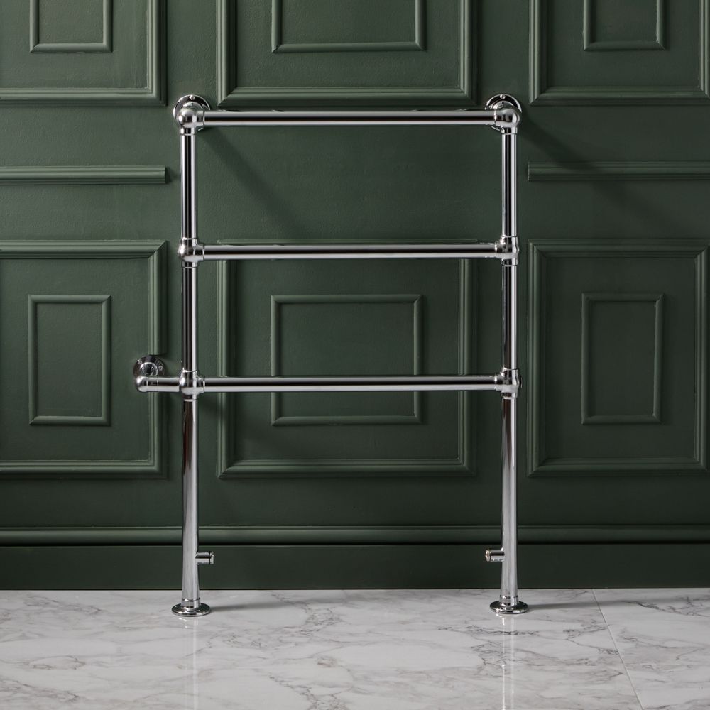 Milano x ECOSO Derwent - Traditional Minimalist Chrome Electric Heated Towel Rail - 966mm x 673mm
