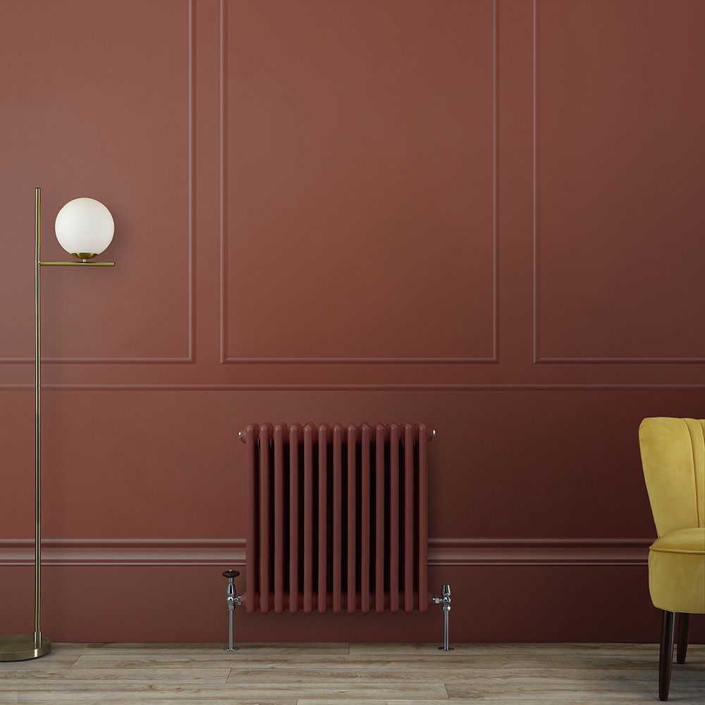Milano Windsor - Booth Red Horizontal Traditional Double Column Radiator - Choice of Size