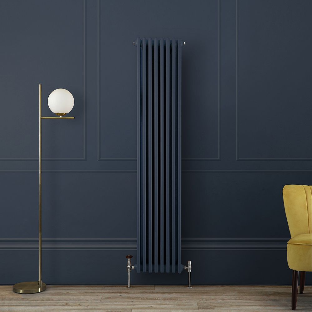 Milano Windsor - Regal Blue Vertical Traditional Double Column Radiator - Choice of Size