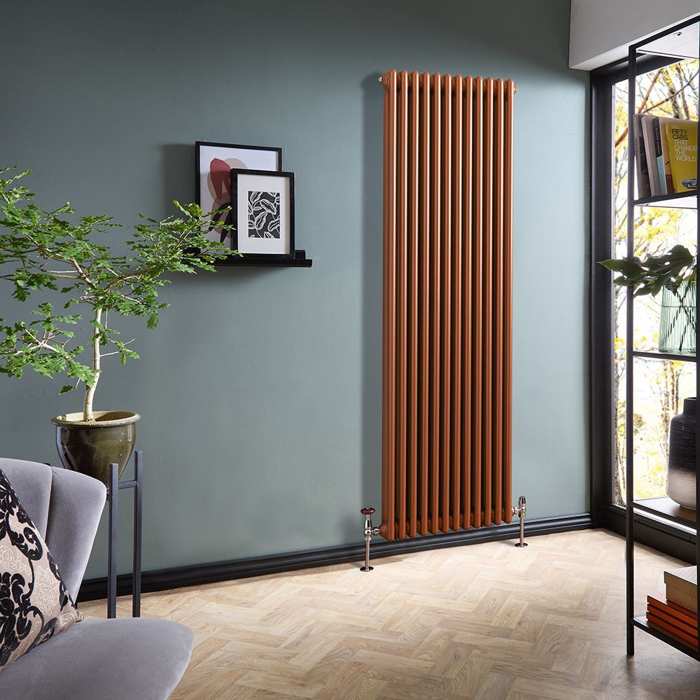 Milano Windsor - Metallic Copper Vertical Traditional Double Column Radiator - Choice of Size