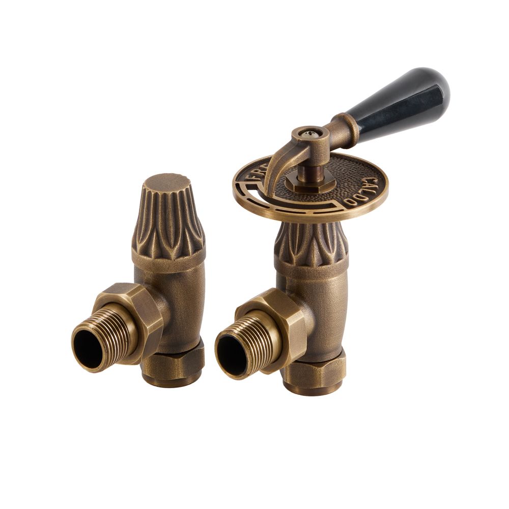 Milano - Traditional Angled Thermostatic Radiator Valves - Brass