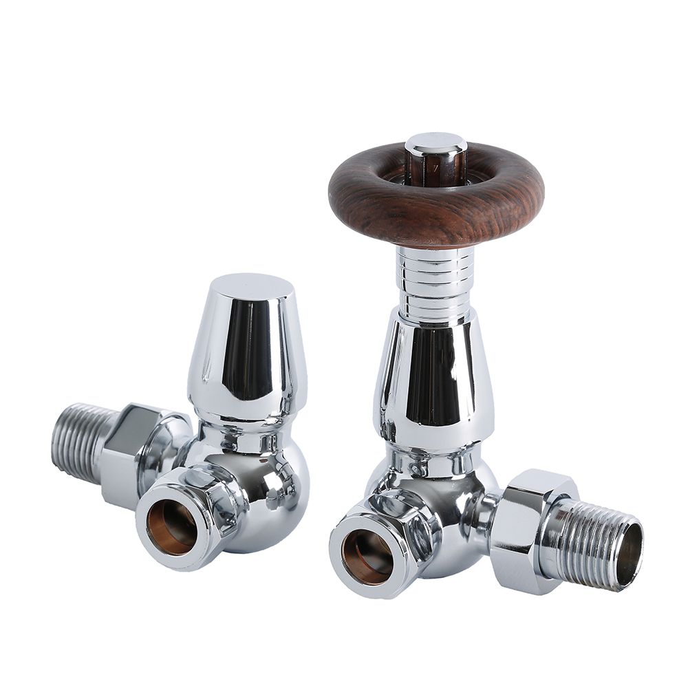 Milano Windsor - Traditional Thermostatic Corner Radiator Valves Chrome (Pair)