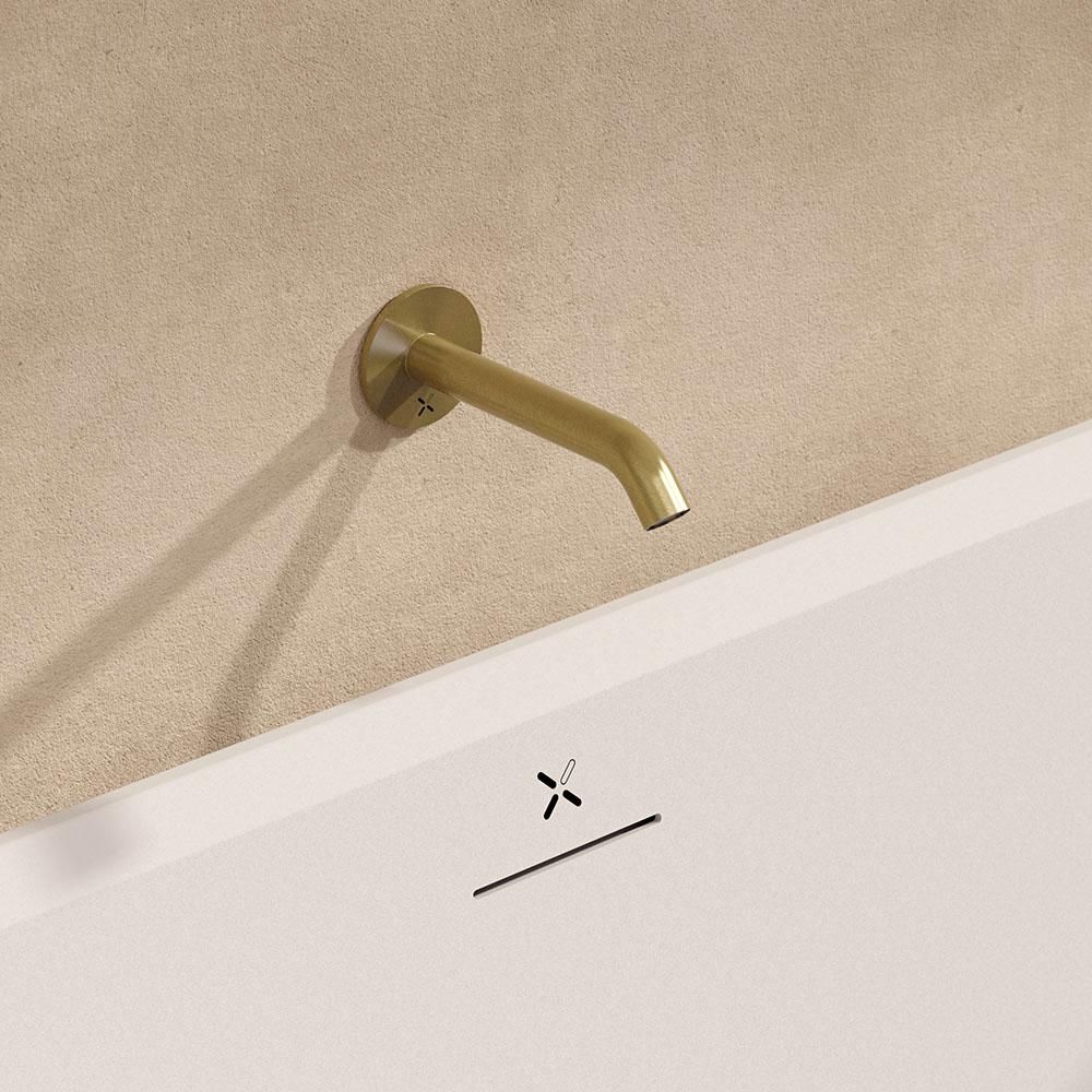 Crosswater 3ONE6 - Wall Mounted Bath Spout with Knurled Handle - Choice of Finish