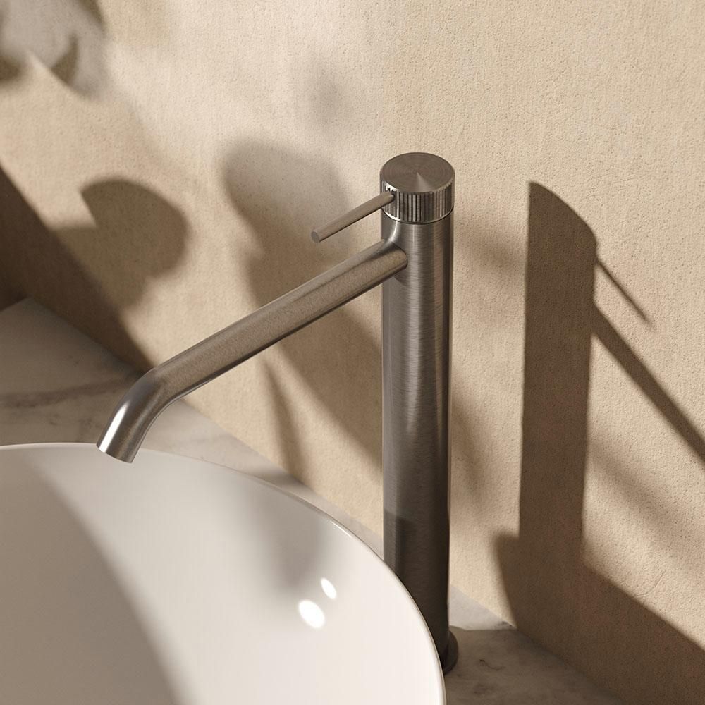Crosswater 3ONE6 - Round High Rise Mono Basin Mixer Tap with Knurled Handle - Choice of Finish
