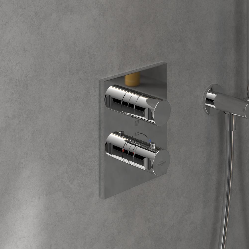 Villeroy & Boch Universal - Round 3 Outlet Diverter Thermostatic Shower Valve - Chrome
