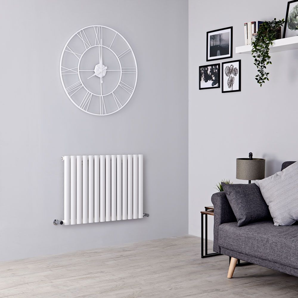 Milano Aruba - White Horizontal Designer Radiator - 600mm x 826mm (Single Panel)