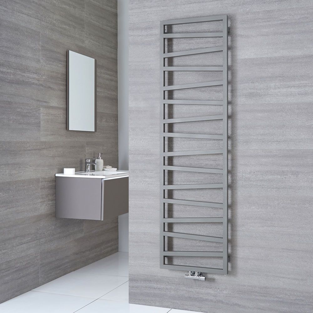 Terma ZigZag - Silver Vertical Heated Towel Rail - 1780mm x 500mm