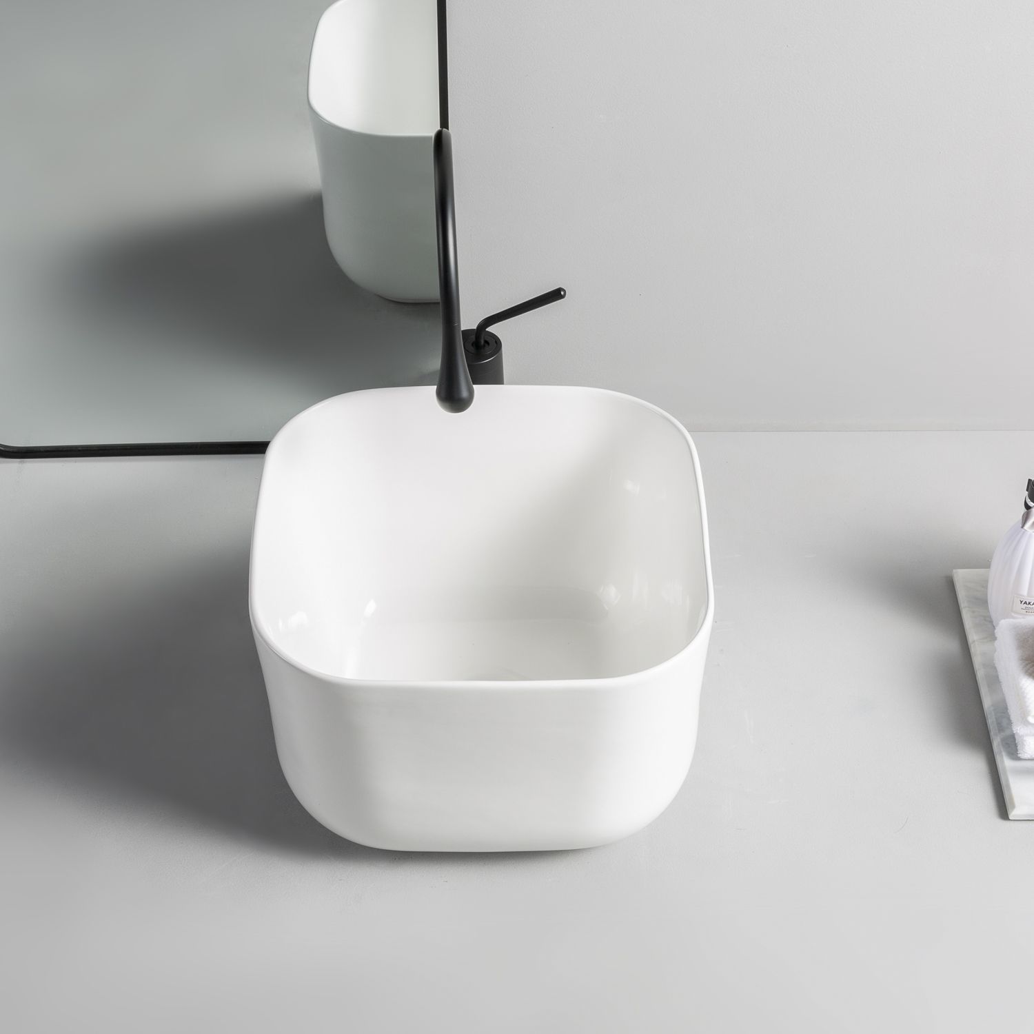 Milano Beckett - White Modern Square Countertop Basin - 370mm x 370mm ...