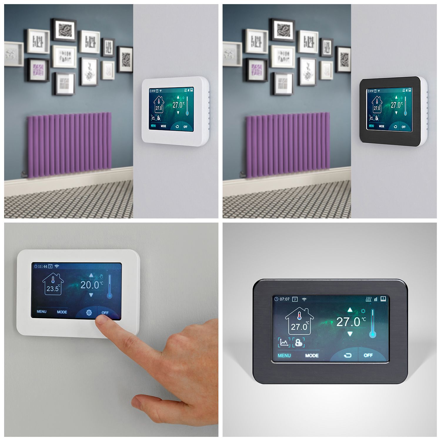 Aruba Radiators Milano Aruba Electric - Lush Purple Horizontal Designer Radiator ...