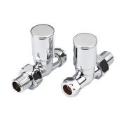 Milano - Chrome Modern Straight Radiator Valves (Pair)