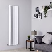 Milano Aruba Ayre - Aluminium White Vertical Designer Radiator - 1800mm x 470mm (Double Panel)