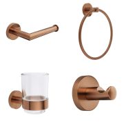 Milano Alara - Modern 4 Piece Brushed Copper Accessory Pack