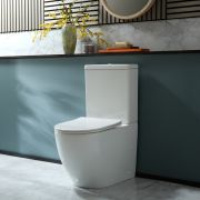 Milano Overton - Modern Close Coupled Toilet with Soft Close Seat - Choice of Flush Button Finish