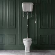 Milano Richmond - Traditional Comfort Height High Level Toilet with Cistern and White Seat - Choice of Finish