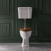 Milano Richmond - Traditional Comfort Height Low Level Toilet with Cistern and Oak Seat - Choice of Finish