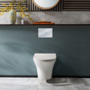 Milano Marbury - White Modern Wall Hung Toilet with Soft Close Seat