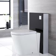 Milano Arca - Black 500mm Compact WC Unit with Rivington Toilet