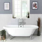 Milano Legend - White Traditional Roll Top Freestanding Bath with Choice of Feet - 1795mm x 785mm
