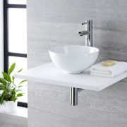 Milano Irwell - White Modern Round Countertop Basin - 320mm x 320mm (No Tap-Holes)