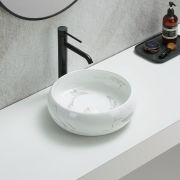 Milano Rivington - Marble Effect Rectangular Countertop Basin - 505mm x ...