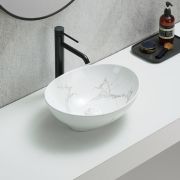 Milano Rivington - Marble Effect Rectangular Countertop Basin - 505mm x ...