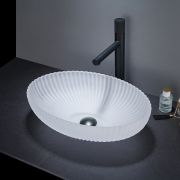 Milano Altham - Crystal Glass Oval Countertop Basin - 510 x 350mm (No Tap-Holes) - Choice of Finish