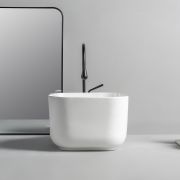 Milano Beckett - White Modern Square Countertop Basin - 370mm x 370mm (No Tap-Holes)