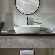 Milano Berkely - White Modern Oval Countertop Basin - 600mm x 380mm (No Tap-Holes)
