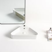 Milano Brixton - White Modern Corner Countertop Basin - 560mm x 345mm (1 Tap-Hole)