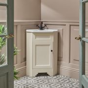 Milano Thornton - 580mm Traditional Cloakroom Corner Vanity Unit with Basin - Choice of Finish and Handles