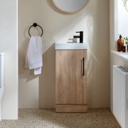 Milano Lurus - 400mm Modern Cloakroom Vanity Unit with Basin - Choice of Finish and Handles