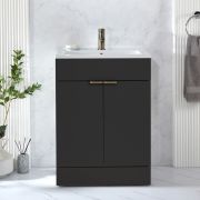 Milano Lurus - 610mm Modern Vanity Unit with Basin - Choice of Finish and Handles