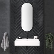 Milano Nero Modern Wall Hung Toilet and Basin Set Black