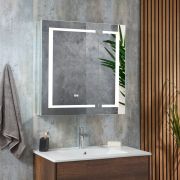 Milano Athos - Modern Anti-Fog LED Mirrored Cabinet - 750mm x 750mm