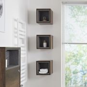 Milano Bexley - Modern Single Wall Hung Open Storage Unit - 300mm x 300mm - Choice of Finish and LED Light
