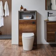 Milano Bexley - 600mm WC Unit with Rivington Back to Wall Toilet - Dark Oak