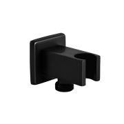 Milano Preto - Modern Integrated Outlet Elbow and Bracket for Hand Showers - Black