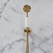 Milano Elizabeth - Traditional Hand Shower with Wall Bracket and Integrated Outlet Elbow - Brushed Brass