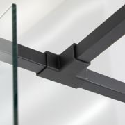 Milano Nero - Modern Square Shower Support Arm T Piece – Black