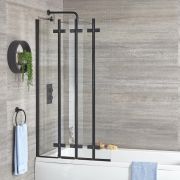 Milano Nero - Black Folding Bath Screen