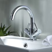 Milano Mirage - Modern Swivel Spout Mono Basin Mixer Tap - Chrome